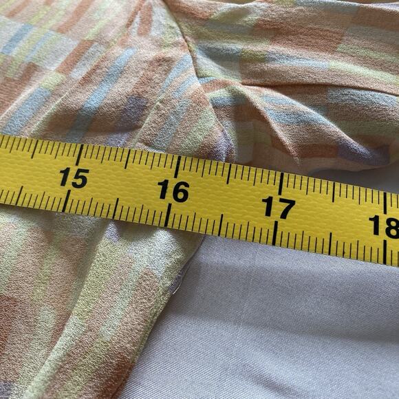 Vintage EPISODE 100% Silk Pink Yellow Orange Blouse Size 6 Career‎ Y2K 90’s Work - Picture 4 of 10